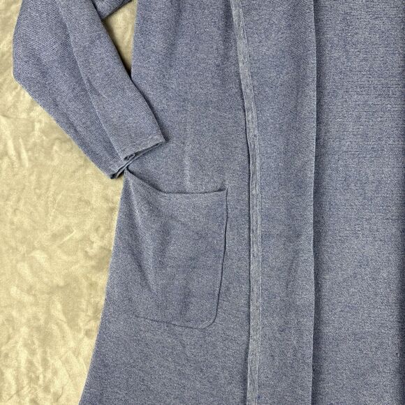 J. Crew Juliette Sweater Women's XL Blue Cardigan Open Front Linen‎ Blend (1065) - Picture 3 of 9